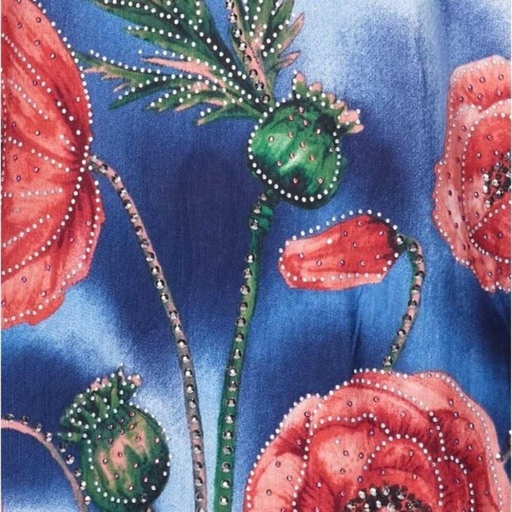 Blue Leopard Flower Rhinestone 2X - Picture 6 of 6
